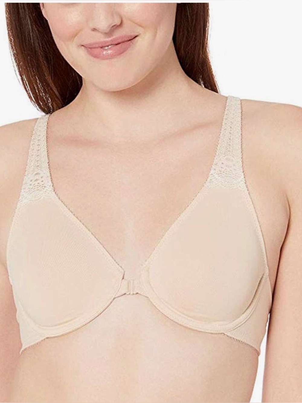 Wacoal Light Beige Lace-Trim Underwire Bra 351311 Sz 34F
